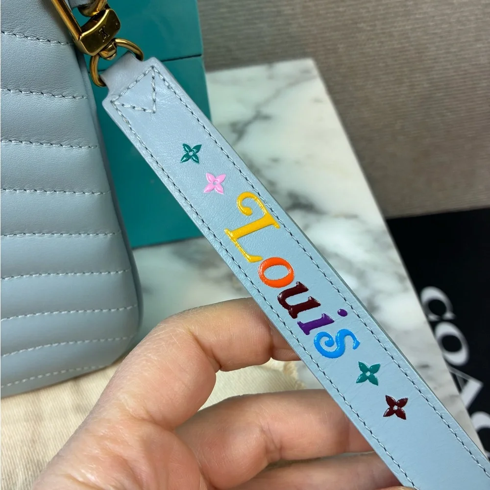 🚨SOLD🚨NWT Authentic Louis Vuitton Calfskin New Wave Blue Zipped Pochette - Picture 3 of 12